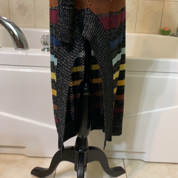 Jen’s Pirate Booty black rainbow Swallowtail Maxi knit Dress Size XS S - Picture 14 of 16